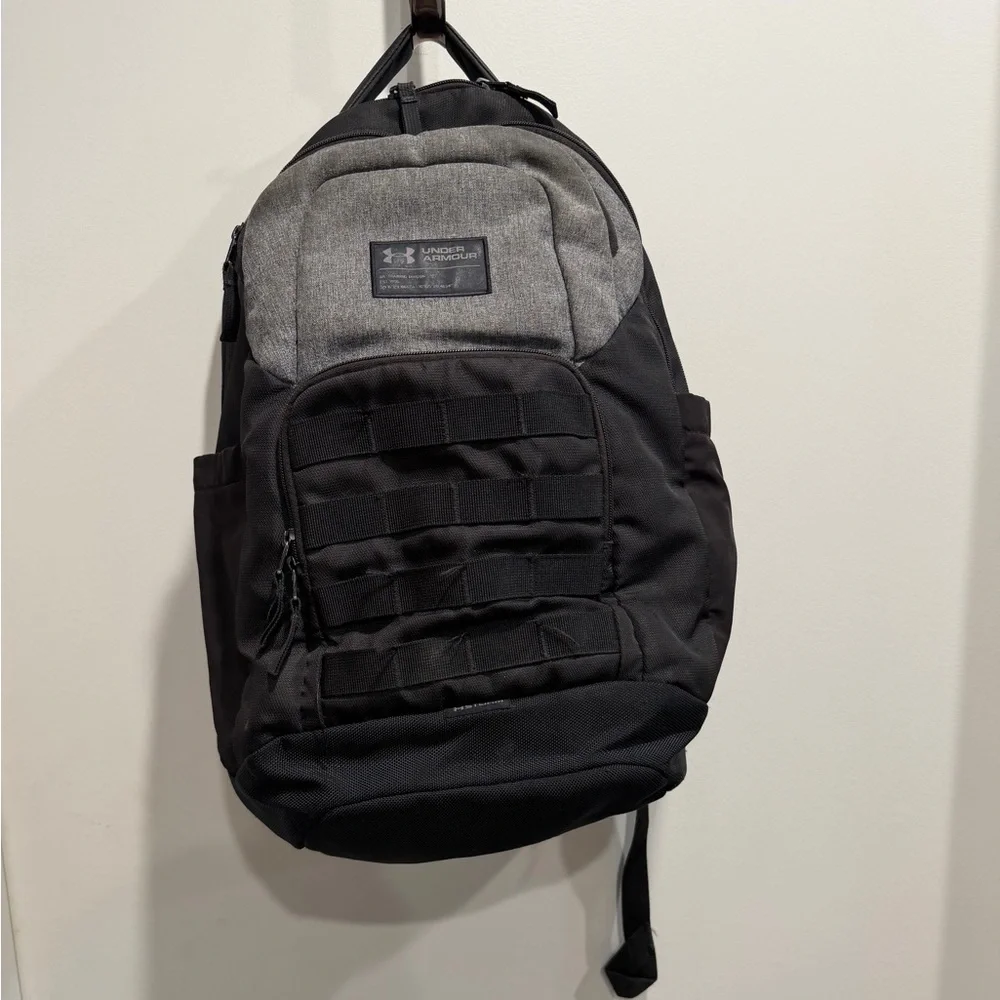 Under Armour Men's Black and Gray Backpack. Used.